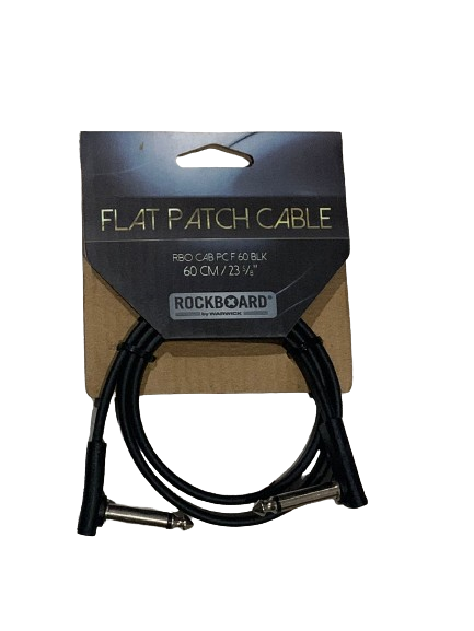 RockBoard PC-F-60 FLAT Patch Cable black, 2x w/right angle - 60 cm