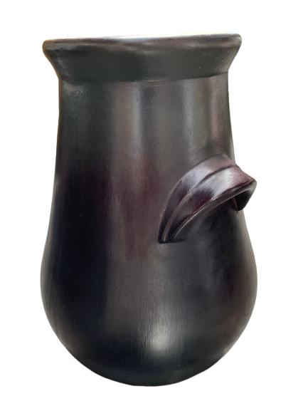 1920 Vintage Fulper Pottery Dark Purple Wisteria Flambe Glaze Handle Vase