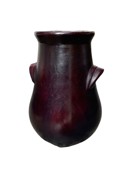 1920 Vintage Fulper Pottery Dark Purple Wisteria Flambe Glaze Handle Vase