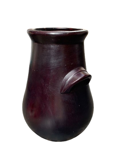 1920 Vintage Fulper Pottery Dark Purple Wisteria Flambe Glaze Handle Vase