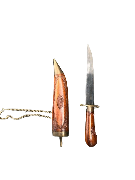 Handmade Knife From India Wood Handle And Sheath (Prop)