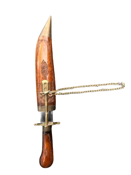 Handmade Knife From India Wood Handle And Sheath (Prop)