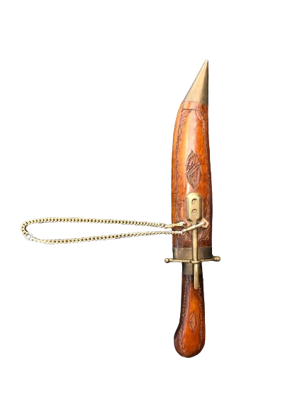 Handmade Knife From India Wood Handle And Sheath (Prop)