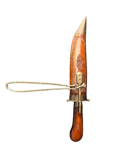 Handmade Knife From India Wood Handle And Sheath (Prop)