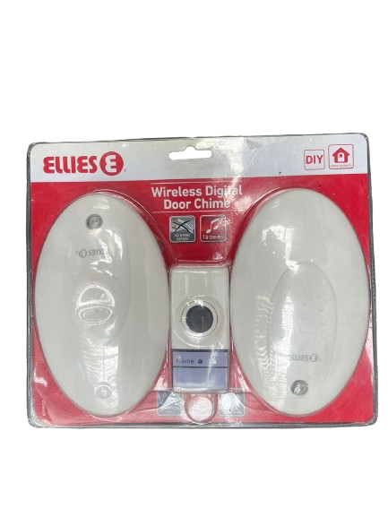 Ellies Wireless Digital Door Chime With 2 x Receivers ***100m Free Air Range***