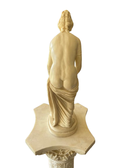 AFTER GAETEANO ROSSI ITALIAN WHITE MARBLE FIGUERAL SCULPTURE OF VENUS OF CAPUA,STAMPED `G.ROSSI,1878