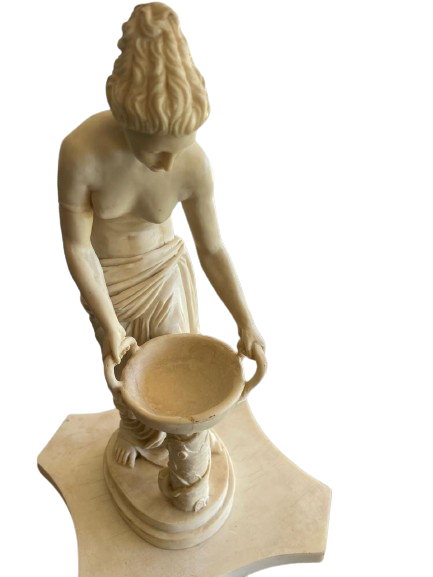AFTER GAETEANO ROSSI ITALIAN WHITE MARBLE FIGUERAL SCULPTURE OF VENUS OF CAPUA,STAMPED `G.ROSSI,1878