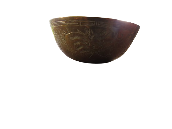 Vintage Brass Etched Trinket Dish / India