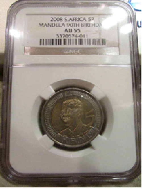 2008 90th Birthday Nelson Mandela NGC AU55