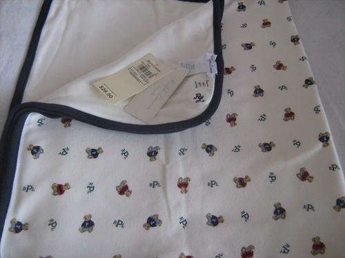Ralph Lauren Classic Teddy Bear Design Reversible Blanket