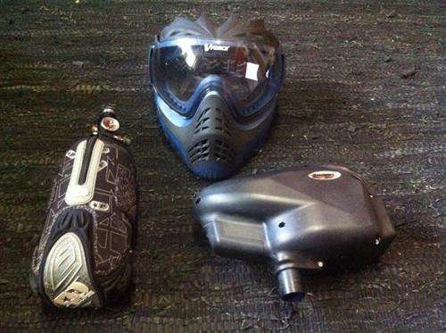 Paintball Gun + Gear: Helmet, Hopper, HPA tank for sale[PRICE DROP]