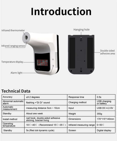 Non-contact-Infrared-thermometer-Automatic reading- no staff required - 1 year warranty