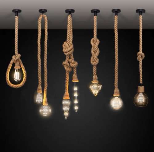 Rope style pendant lamp-2M/ Hemp rope light