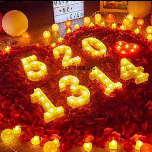 LED Number Tabletop Light /party decor/22cm /6