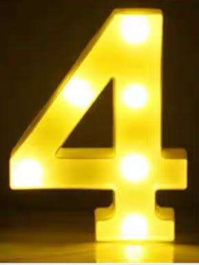 LED Number Tabletop Light /party decor/22cm /4