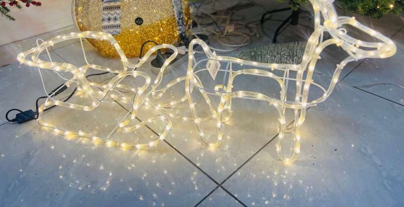 Christmas reindeer with reindeer vehicle  light /white,warm white,mix colour