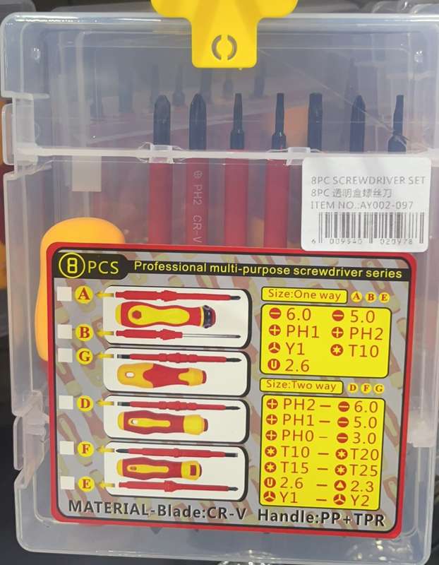 8 pcs screwdriver set
