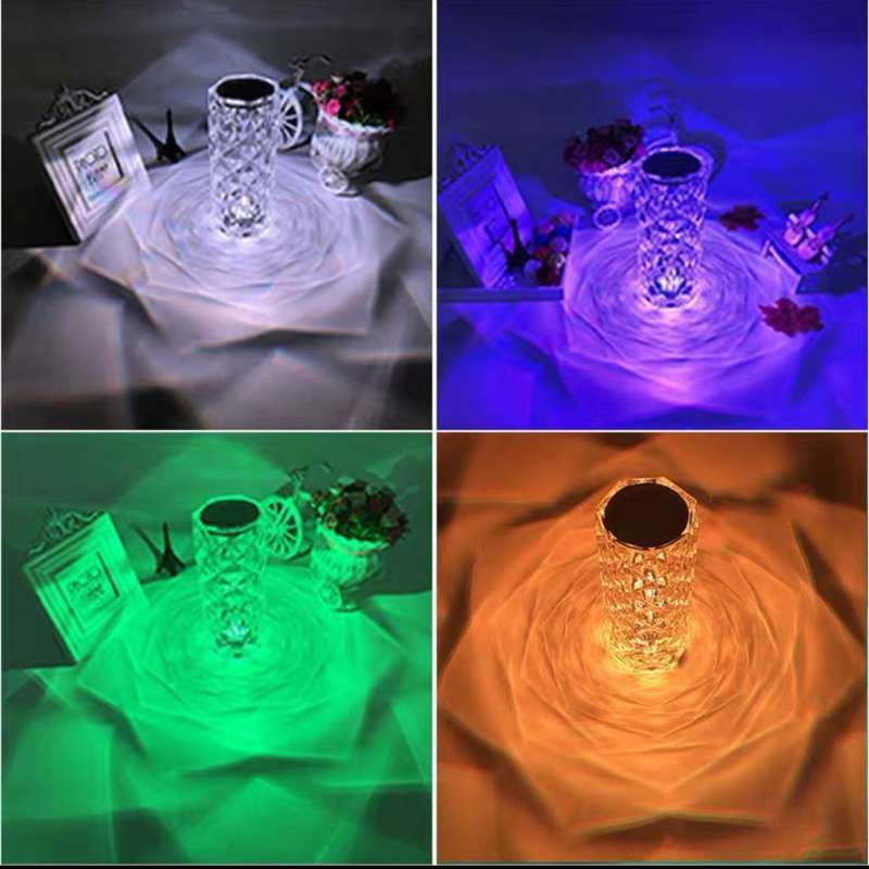 Rose Diamond Crystal Multicolour Touch Lamp