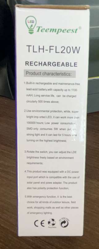 Rechargeable light--FL20W