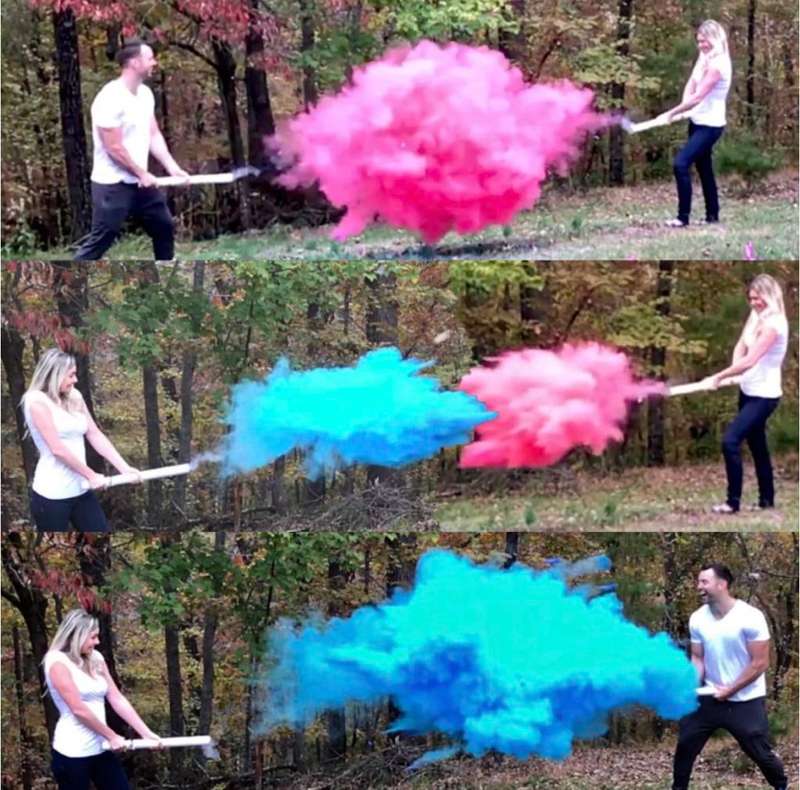 Smoke Confetti Canon Smoke Bomb Colour Run Powder Gender Reveal 2pack