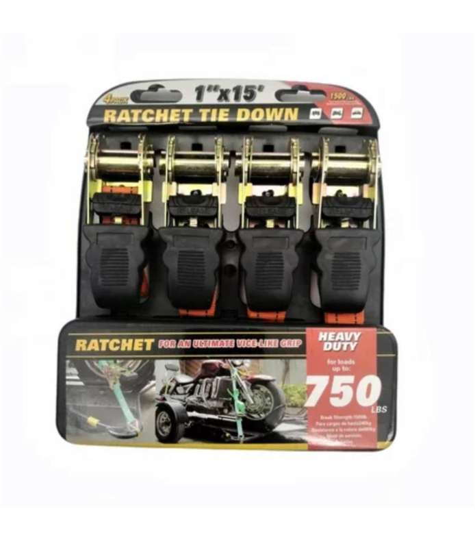 4 Piece Ratchet Tie Down - 4.5MX25MM