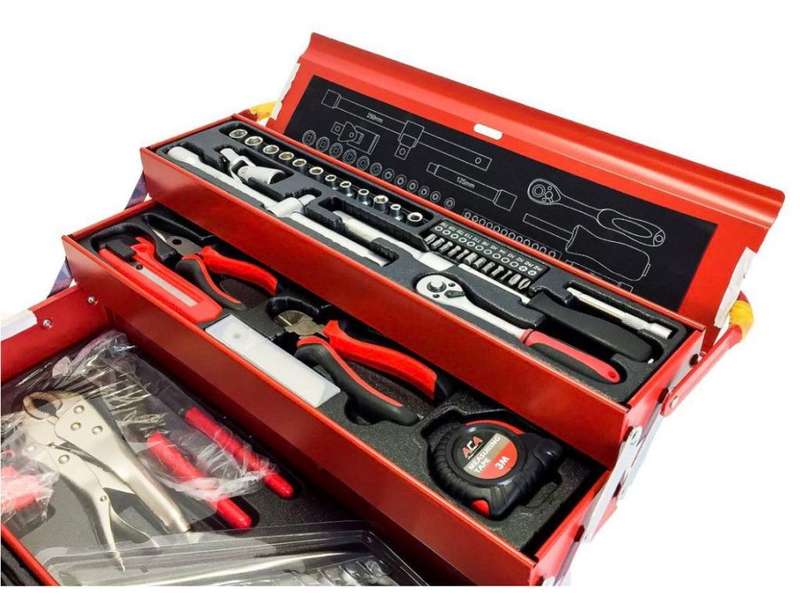 AIYI - 95 Piece Mechanic Tool Box / Tool Assortment - 5 Tray Tool Box Set
