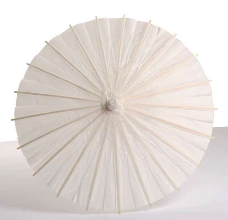 Pure White Handmade Chinese Umbrella Parasol for Party or Decoration