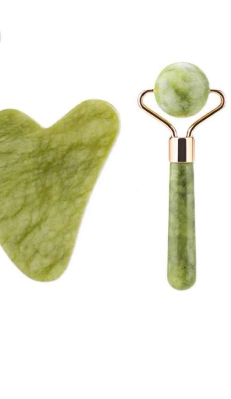 Real Mineral Stone Face Roller & Gua Sha Set