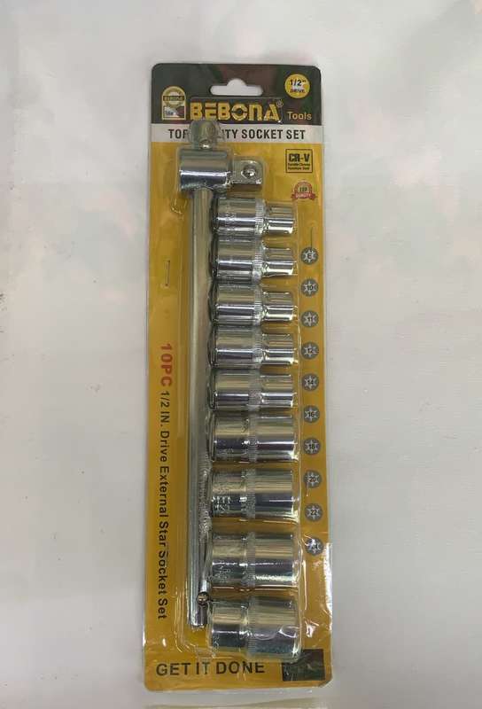 10pcs 1/2 in.Drive External star socket set