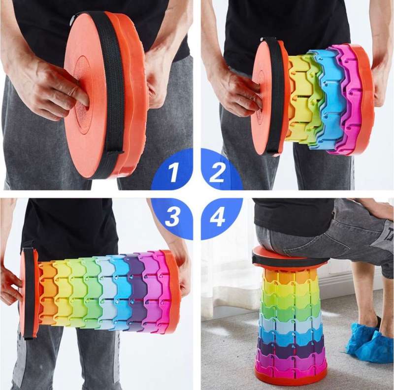 Portable Retractable Folding Stool Telescopic Outdoor Seat Foldable Chairs