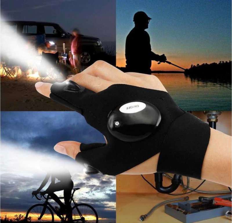 Finger Glove with LED Light Multi-Use LED Flashlight Gloves,
