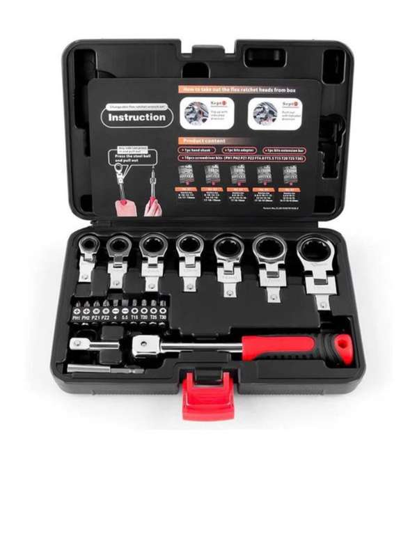 20 Pieces Changeable Flex Ratchet Wrench Set