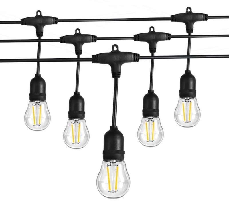 Lighting Outdoor LED Festoon Vintage 12 Blub String Lights 7.5M