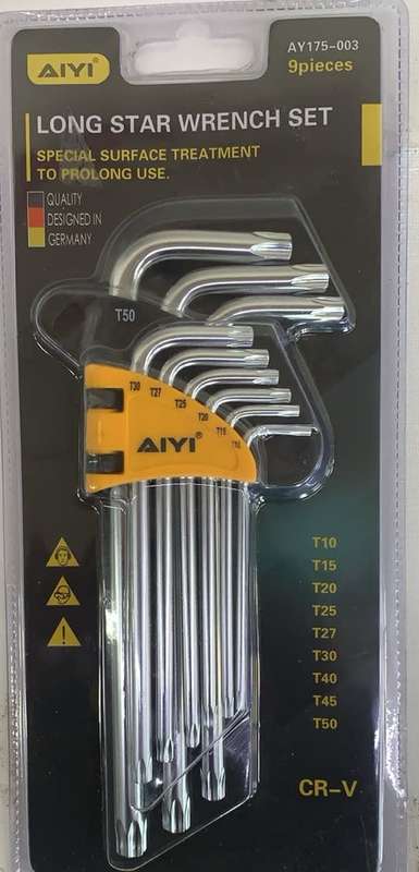 9pcs long star wrench set