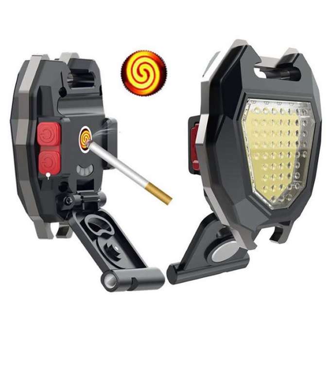 Mini COB LED Flashlight Rechargeable Key Chain Torch with cigarette lighting