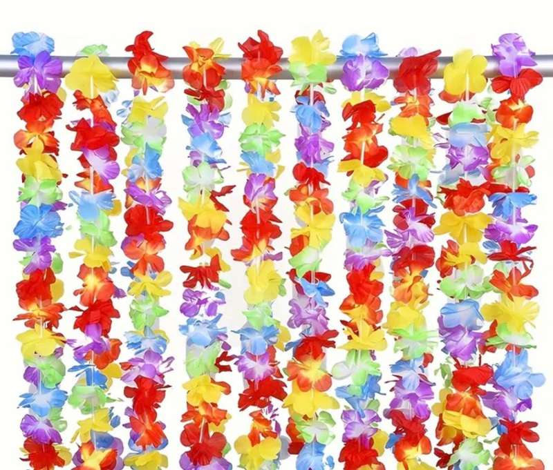 12pcs, Hawaiian Style Tropical Wreath