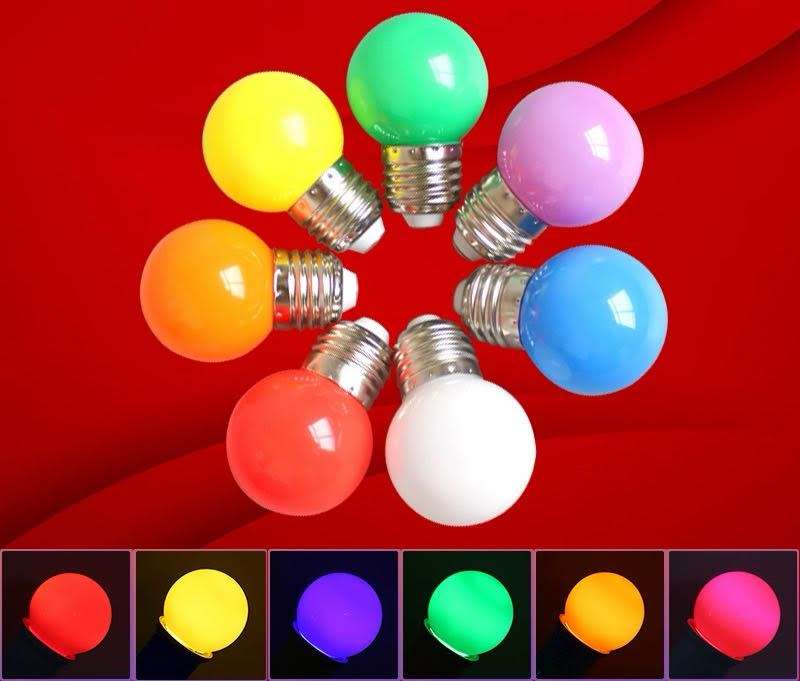 Led bulb (blue/yellow/red/green/pink)/7w/E27