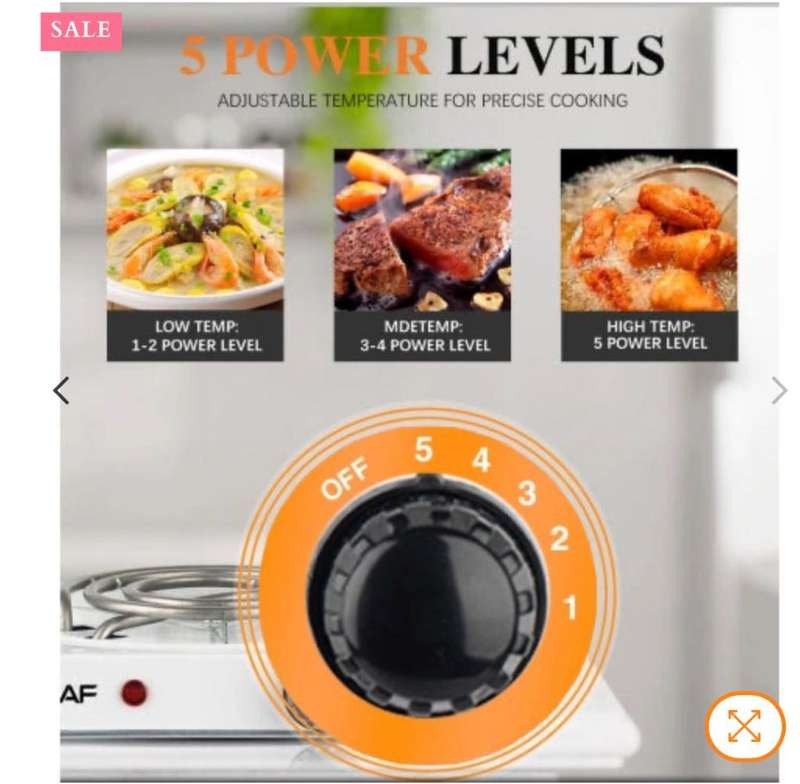 RAF Single Electric Plate Stove 8010B