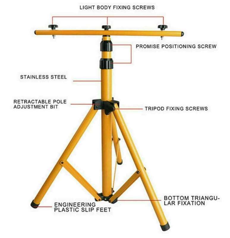 Light Tripod Stand Portable Work Site Floodlight Telescopic Tripod 1.5M