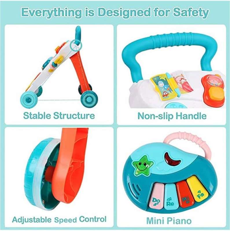 Multifunctional Baby Toddler Musical Walker