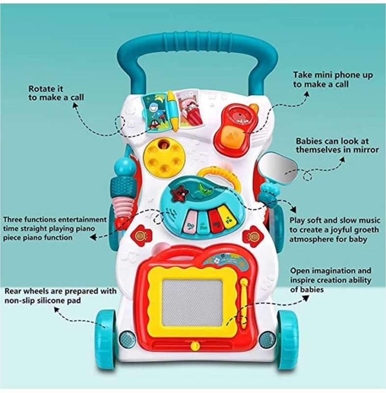 Multifunctional Baby Toddler Musical Walker