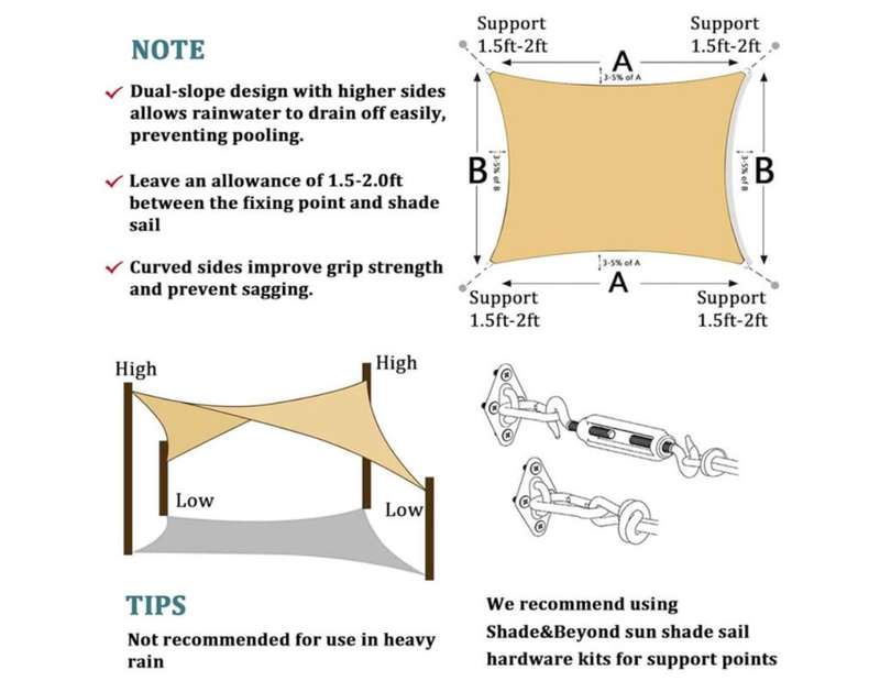 Anti UV Sun Shade Sail For Ourdoor Garden RV-131