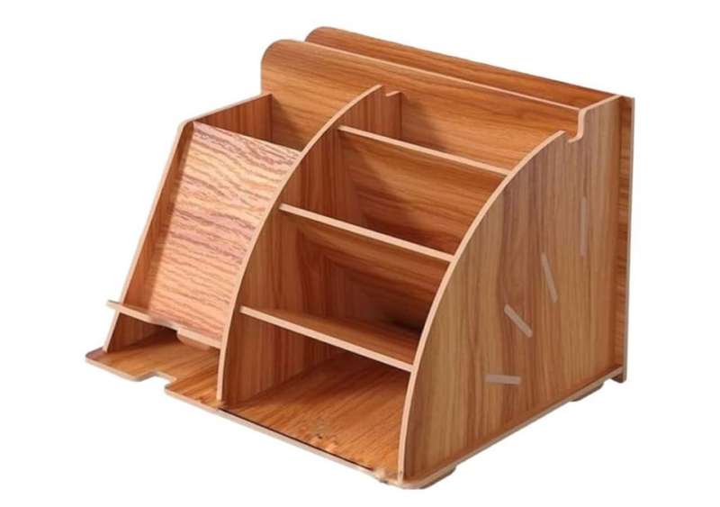 Multifunctional Wooden Desk Stationary Organiser