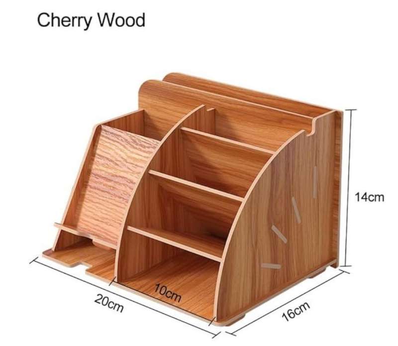 Multifunctional Wooden Desk Stationary Organiser