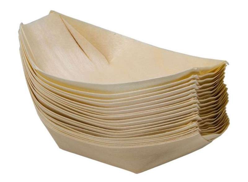 Bamboo Serving Boat Plates 50 Pieces-9Inch
