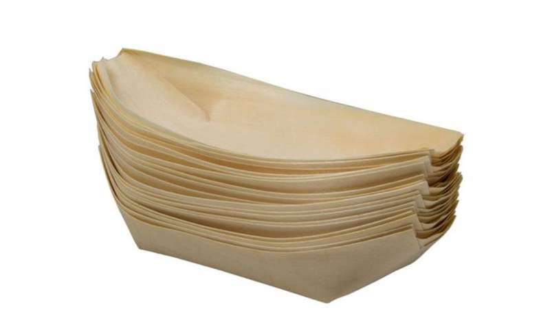 Bamboo Serving Boat Plates 50 Pieces-6Inch