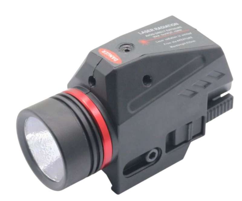 Tactical LED Flashlight Red Laser for 20MM Rail Mini Glock Pistol