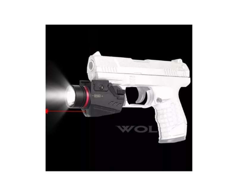 Tactical LED Flashlight Red Laser for 20MM Rail Mini Glock Pistol