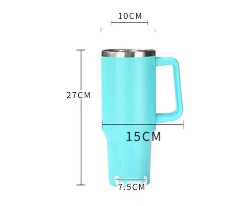Travel Mug Stainless Steel Vacuum Flask with Straw Hot/Cold