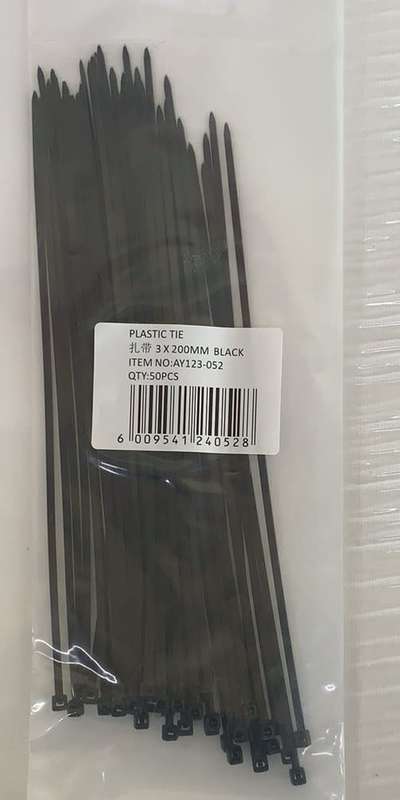 Plastic Cable Tie-3 X 200mm Pack of 50Pieces Black